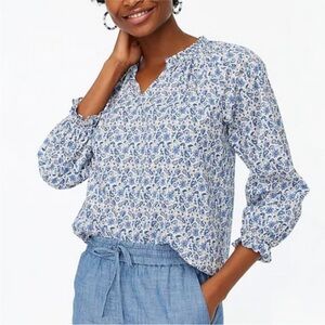 J Crew Paisley Motif Poets Pullover Blouse